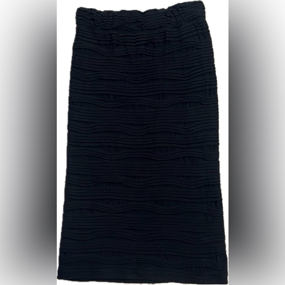 Vintage BarIII Women's black Pull-On Jersey Midi Skirt S / M form fitting - Picture 3 of 5
